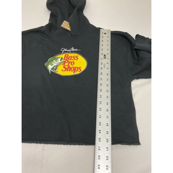 Johnny Morris Bass Pro Shops Womens Black Cropped Hoodie Sweatshirt M - Picture 5 of 7